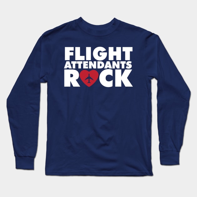 Flight Attendants rock with plane inside hearth Long Sleeve T-Shirt by Avion